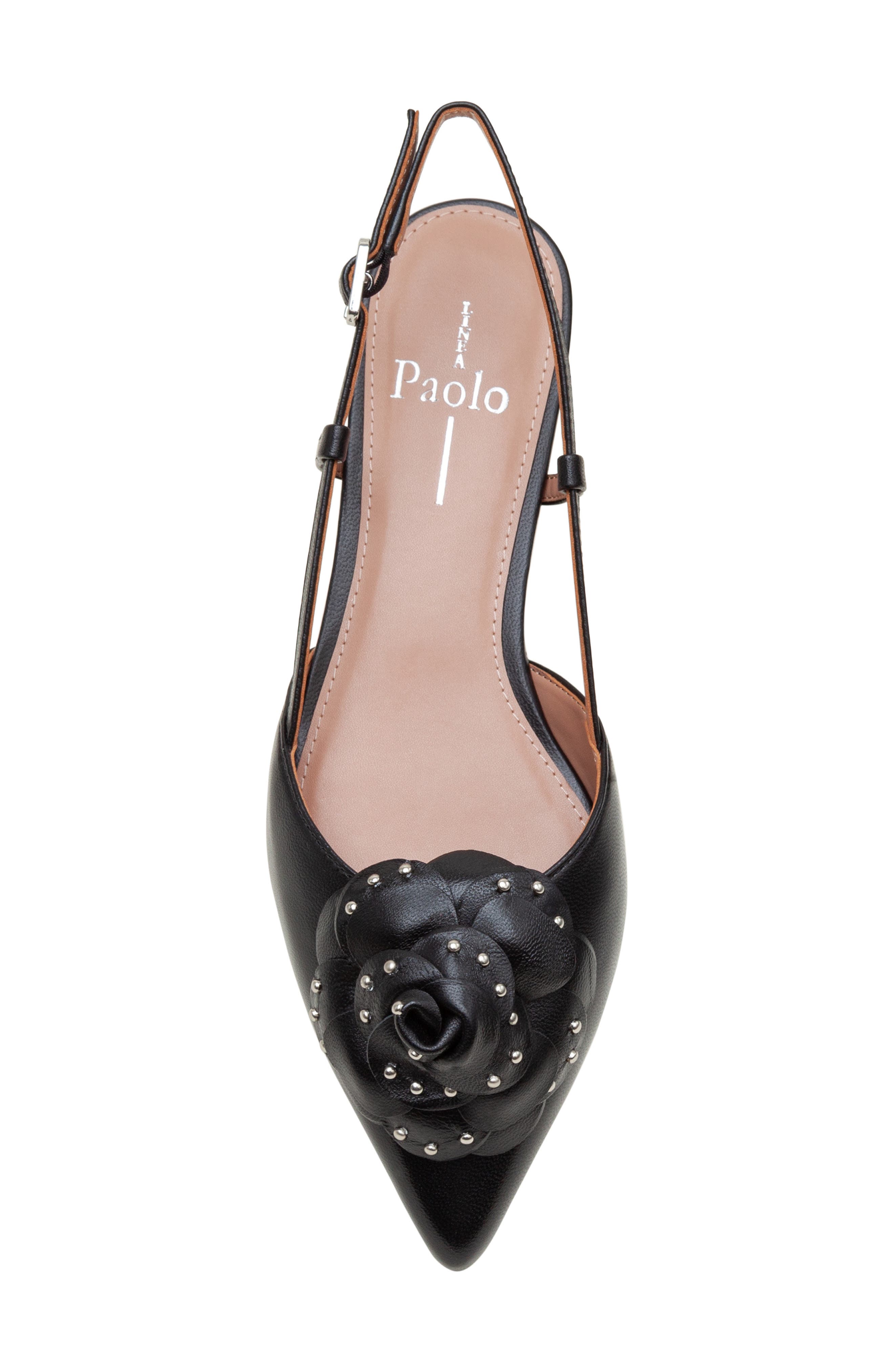 Linea Paolo Cadie Slingback Pointed Toe Flat, Alternate, color, Black