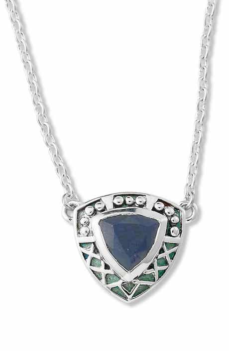 SAMUEL B. Emerald Shield Pendant Necklace
