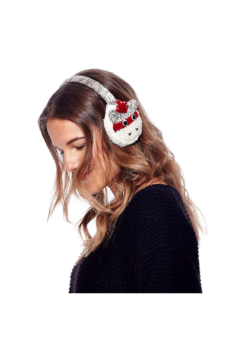 Nirvanna Designs Cute Monkey Earmuffs, Alternate, color, White