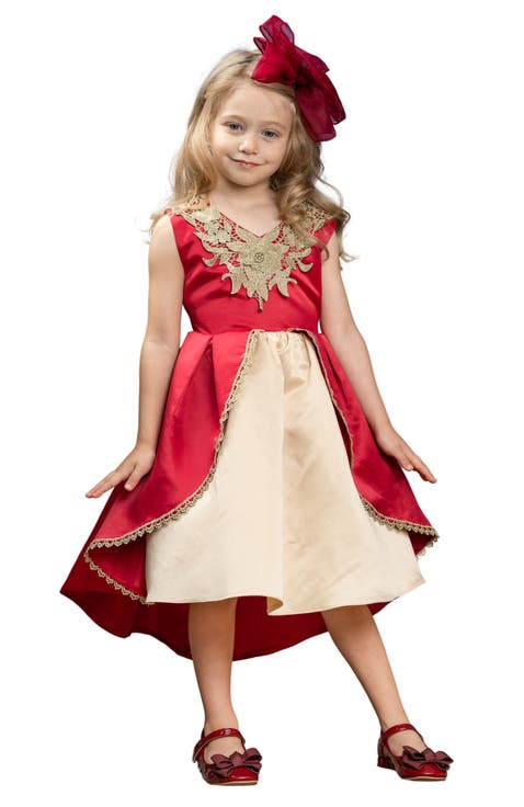 Lovely Night Red Embroidered Holiday Dress (Toddler, Little Kid & Big Kid)