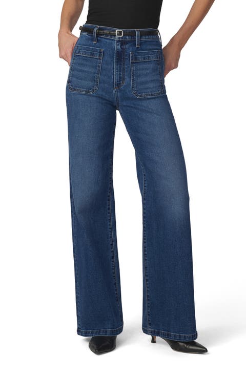 The Mia Patch Pocket High Waist Wide Leg Jeans