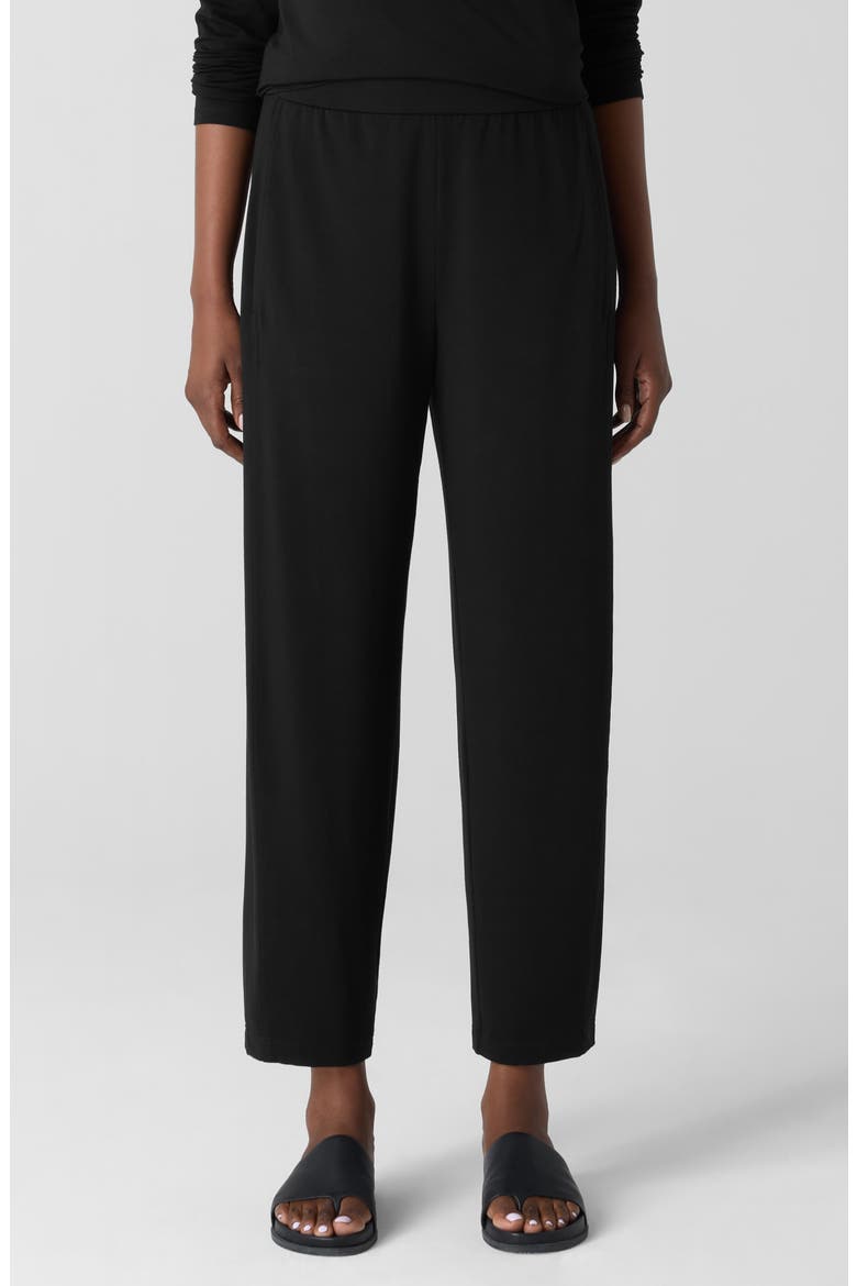 Jersey Ankle Lantern Pants, Main, color, BLACK