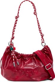 Desigual Medium Logo Embossed Shoulder Bag with Removable Charms & Card Holder