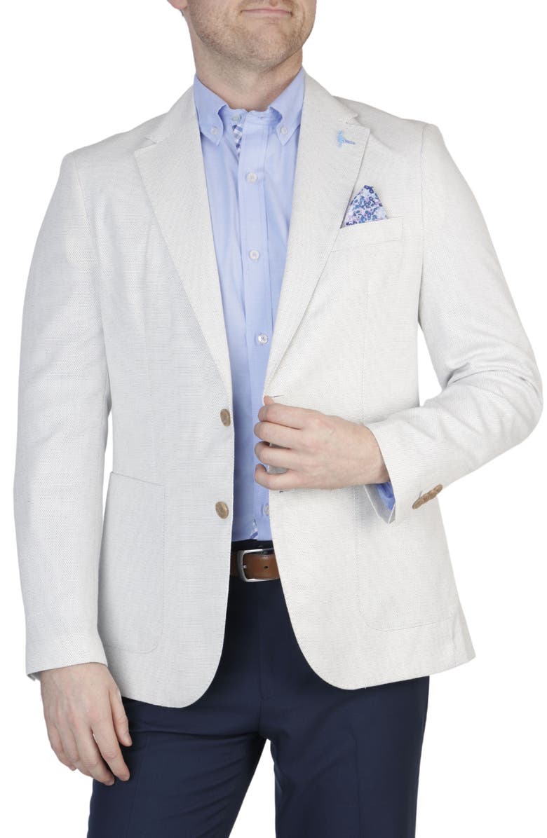 TailorByrd White Pin Dot Notch Lapel Sport Coat, Alternate, color, 