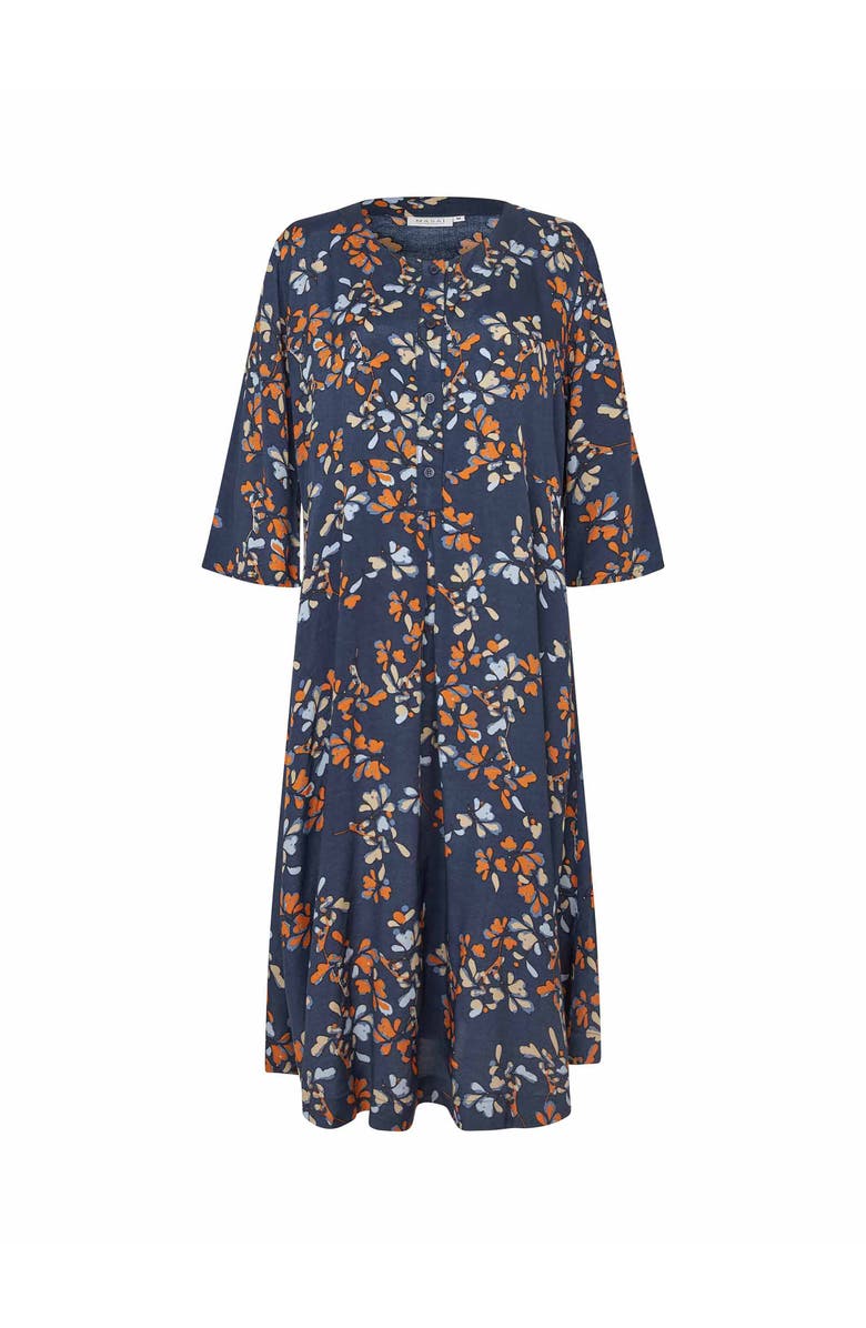 Masai Copenhagen MaNymari Round Neck 3/4 Sleeve Dress, Alternate, color, Autumnal