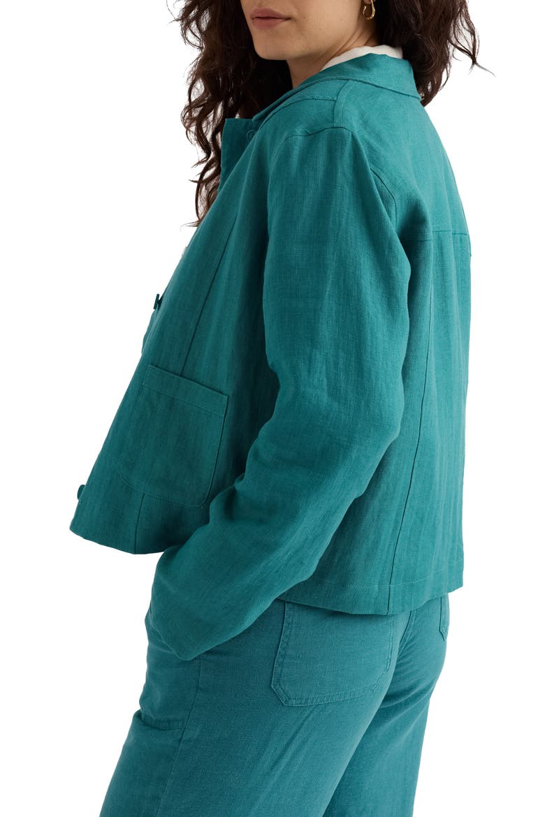 Arame Linen Jacket, Alternate, color, DEEP DIVE