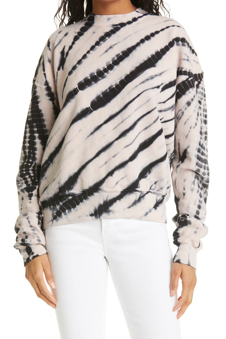 Tie Dye Sweatshirt, Main, color, BLACK/ ECRU