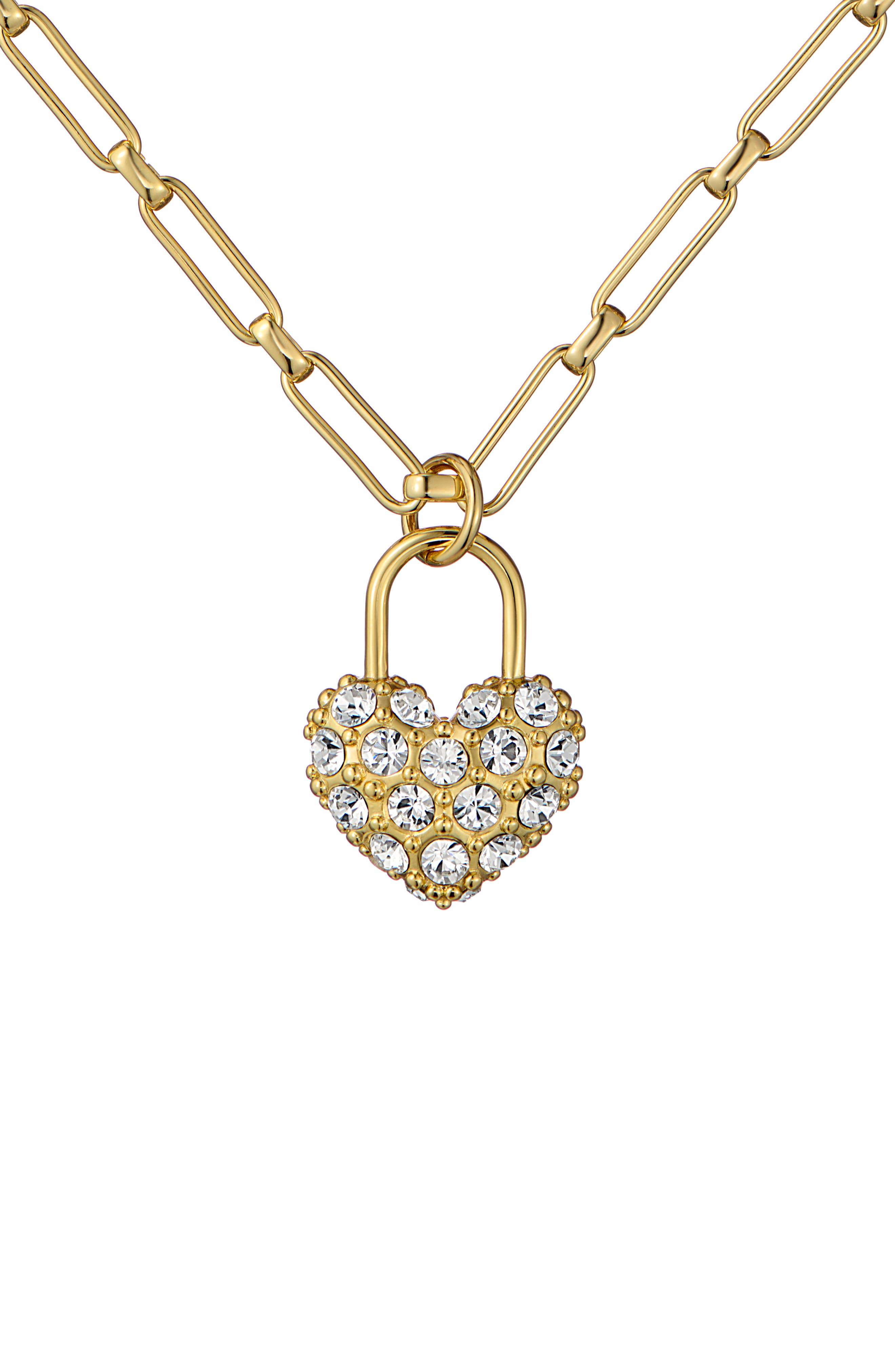Ted Baker Paris Statement Pavé Crystal Padlock Pendant Necklace In Gold