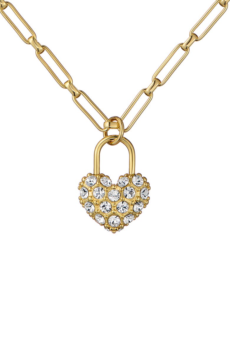 Ted Baker Paris Statement Pavé Crystal Padlock Pendant Necklace, Main, color,