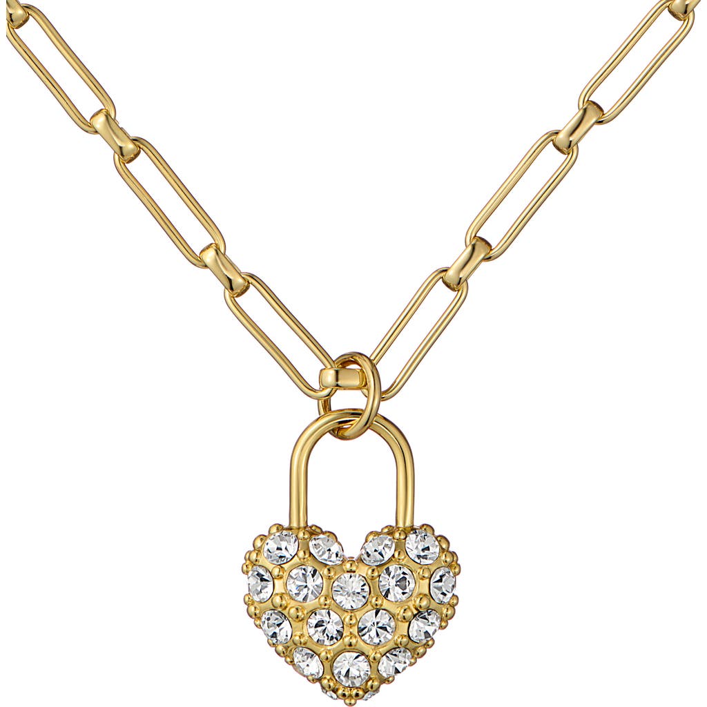Ted Baker Paris Statement Pavé Crystal Padlock Pendant Necklace In Gold