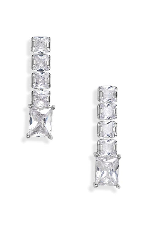 CZ Linear Drop Earrings