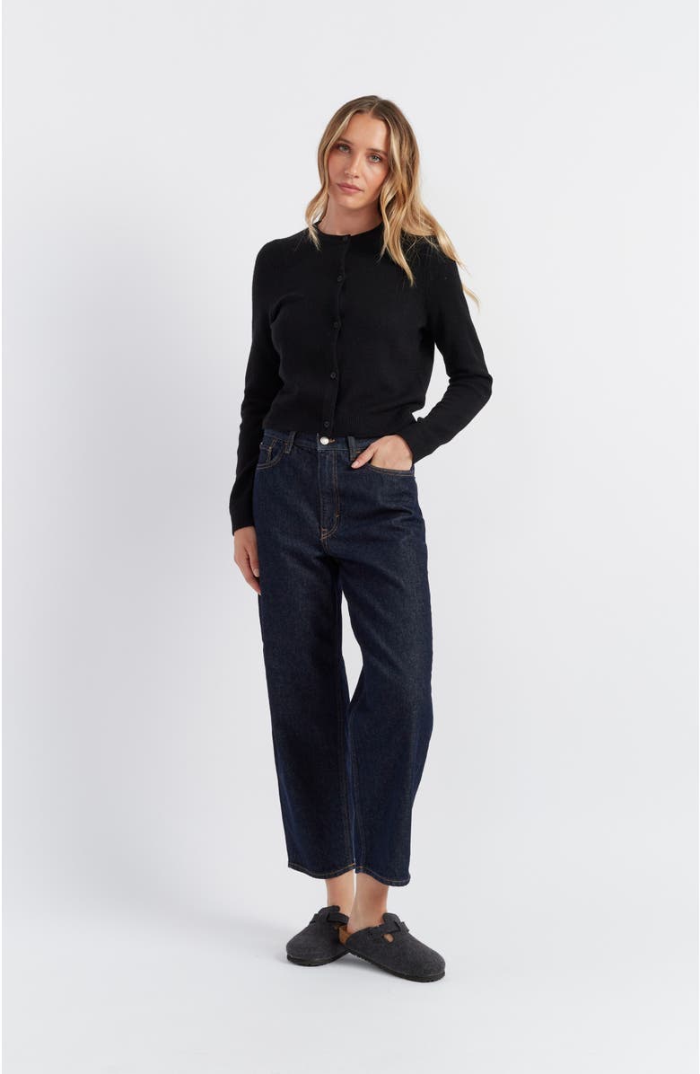 Chinti & Parker Cloud Cashmere Cropped Cardigan, Alternate, color, Black