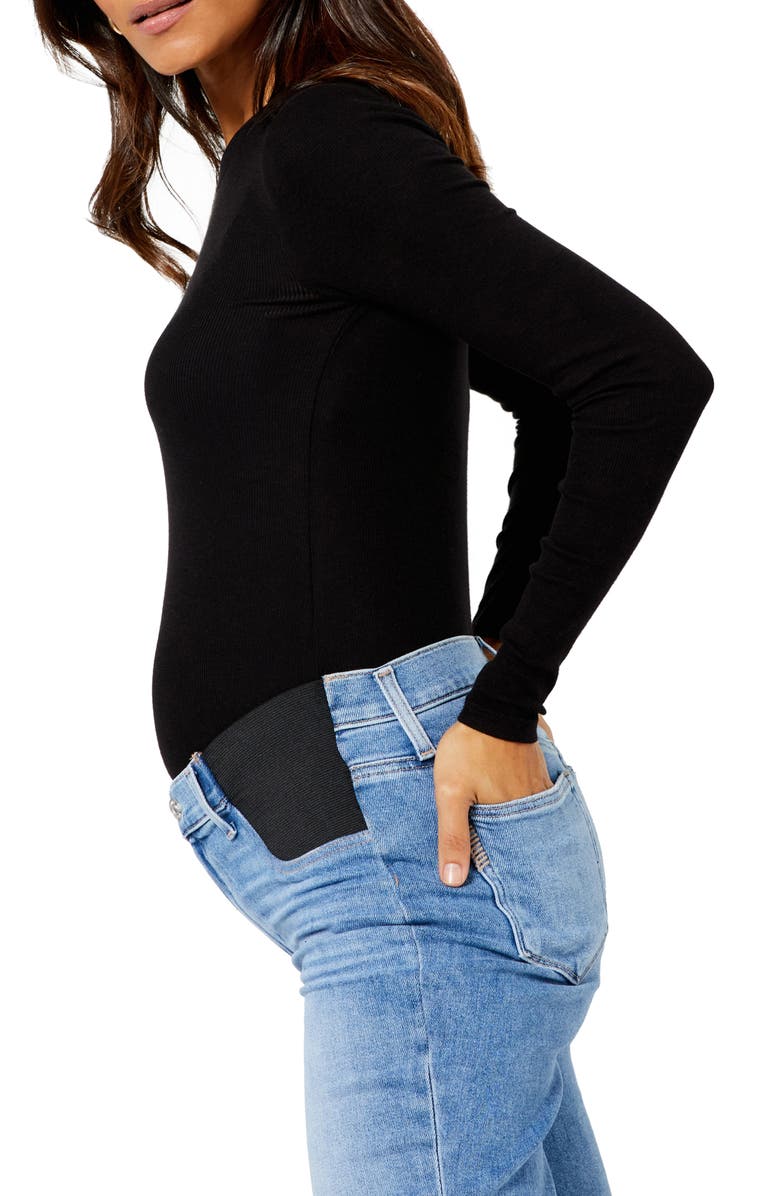 A PEA IN THE POD Ribbed Long Sleeve Maternity T-Shirt, Alternate, color,