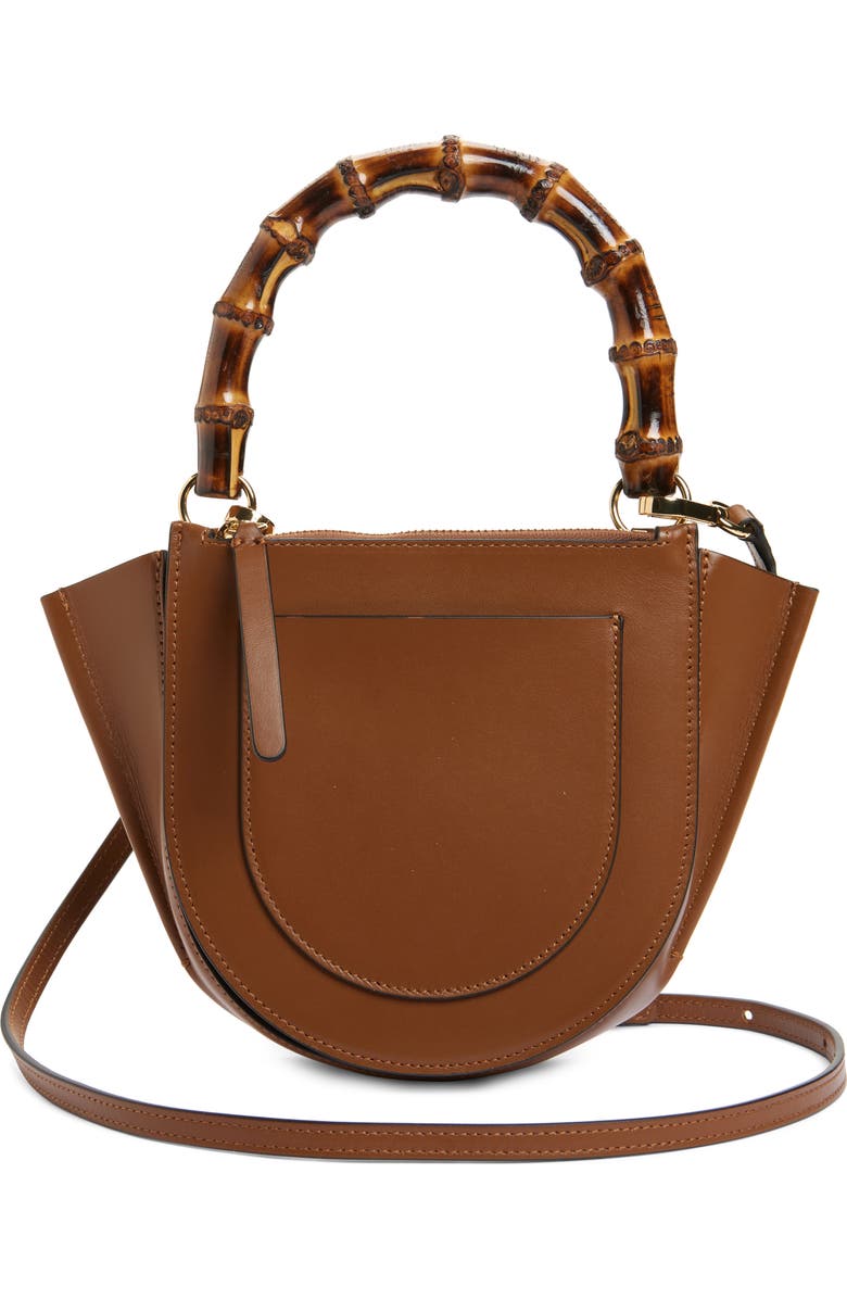 Wandler Mini Hortensia Leather Handbags, Alternate, color, Saddle / Bamboo 1752