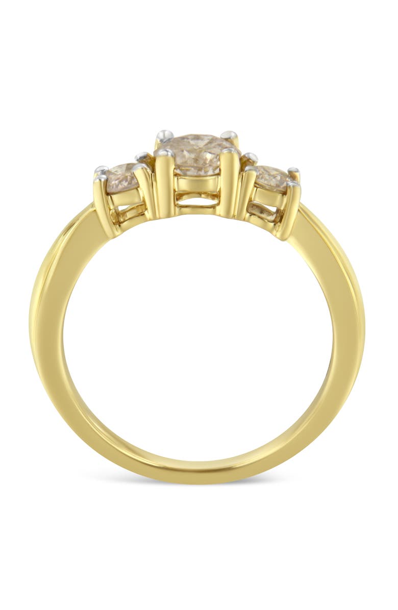 Haus of Brilliance 10K Yellow Gold Three Stone 1.0 Cttw Diamond Band Ring, Alternate, color, Yellow Gold
