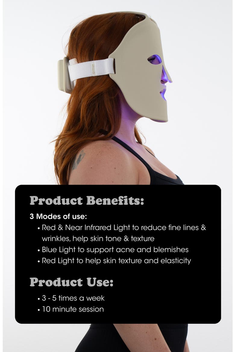 Red Light Therapy Mask, Alternate, color, LIGHT GREY