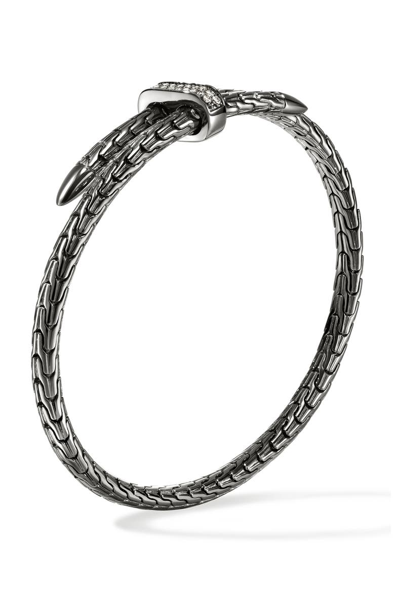 Spear Bangle, 4mm, Alternate, color, DARK SILVER