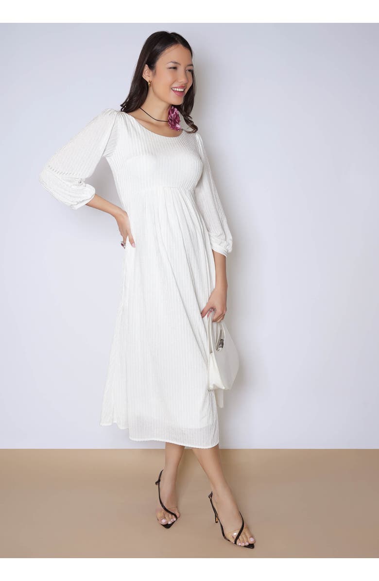 Tiffany Rose Maternity Isla Ribbed Jersey Dress, Alternate, color, Ivory
