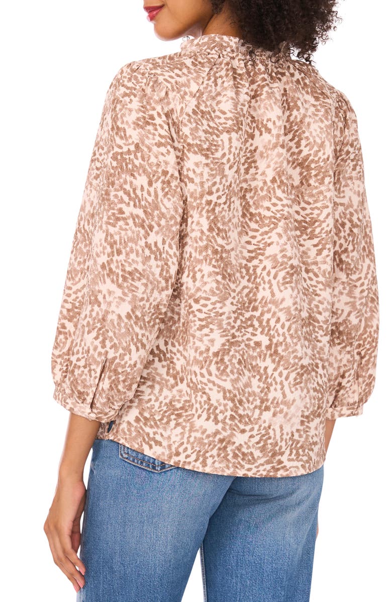 Vince Camuto Tie Neck Peasant Top, Alternate, color, Camel