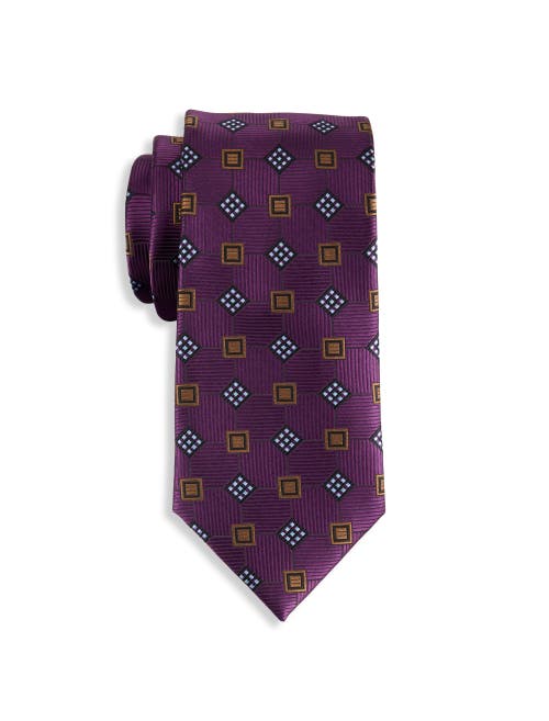 Oak Hill By Dxl Big & Tall Geometric Patterned Tie In Purple
