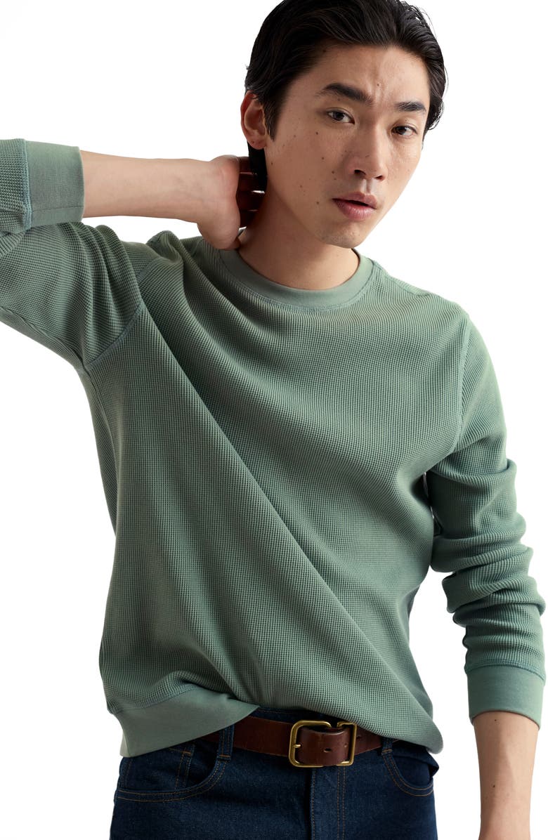 Seasalt Cornwall Jackline Waffle Knit Organic Cotton Top, Alternate, color, Dusky Green