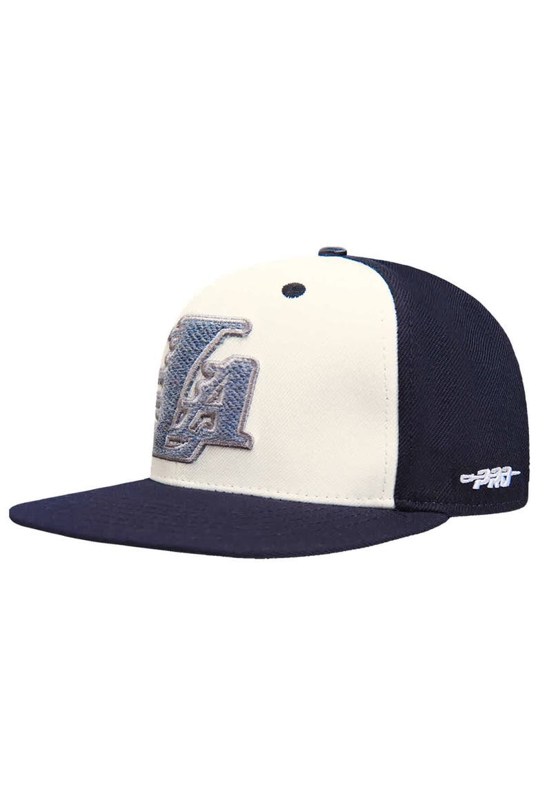 Men's Pro Standard  Cream Los Angeles Lakers French Terry Snapback Hat, Alternate, color, Cream
