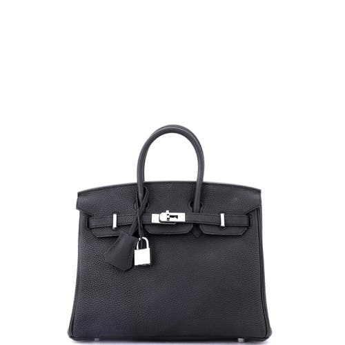 Pre-owned Hermes Hermes Birkin Handbag Black Togo With Palladium Hardware 25 In Black