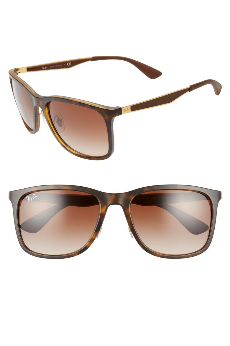 58mm Square Sunglasses, Main, color, MATTE HAVANA