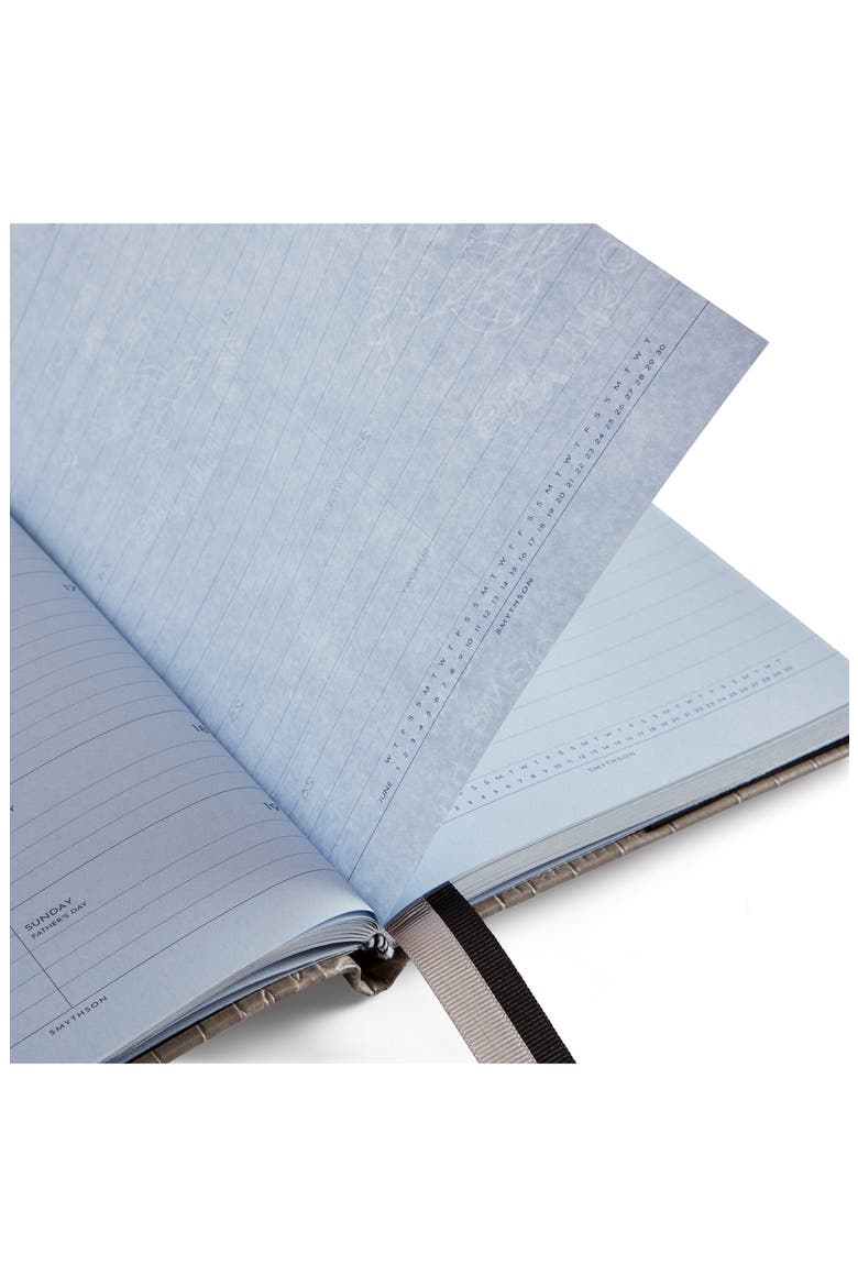 Smythoson Mara Soho Croc Embossed Leather 2022 Diary, Alternate, color, LIGHT STEEL