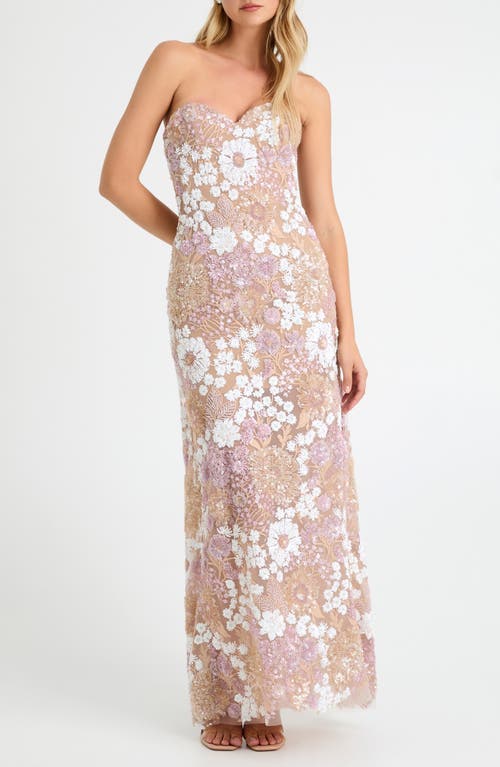 Helsi Lindsey Sequin Strapless Dress In Neutral