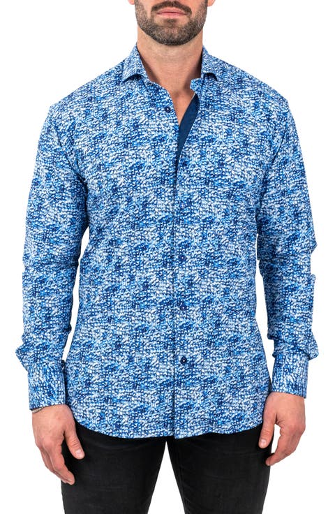 Einstein Stretchie Cubes Button-Up Shirt
