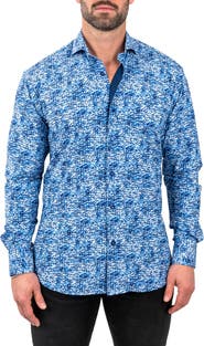 Maceoo Einstein Stretchie Cubes Button-Up Shirt