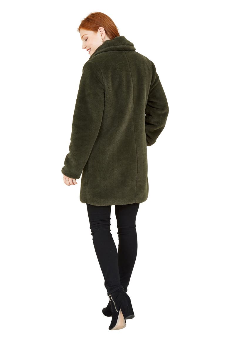 Faux Fur Coat, Alternate, color, Khaki