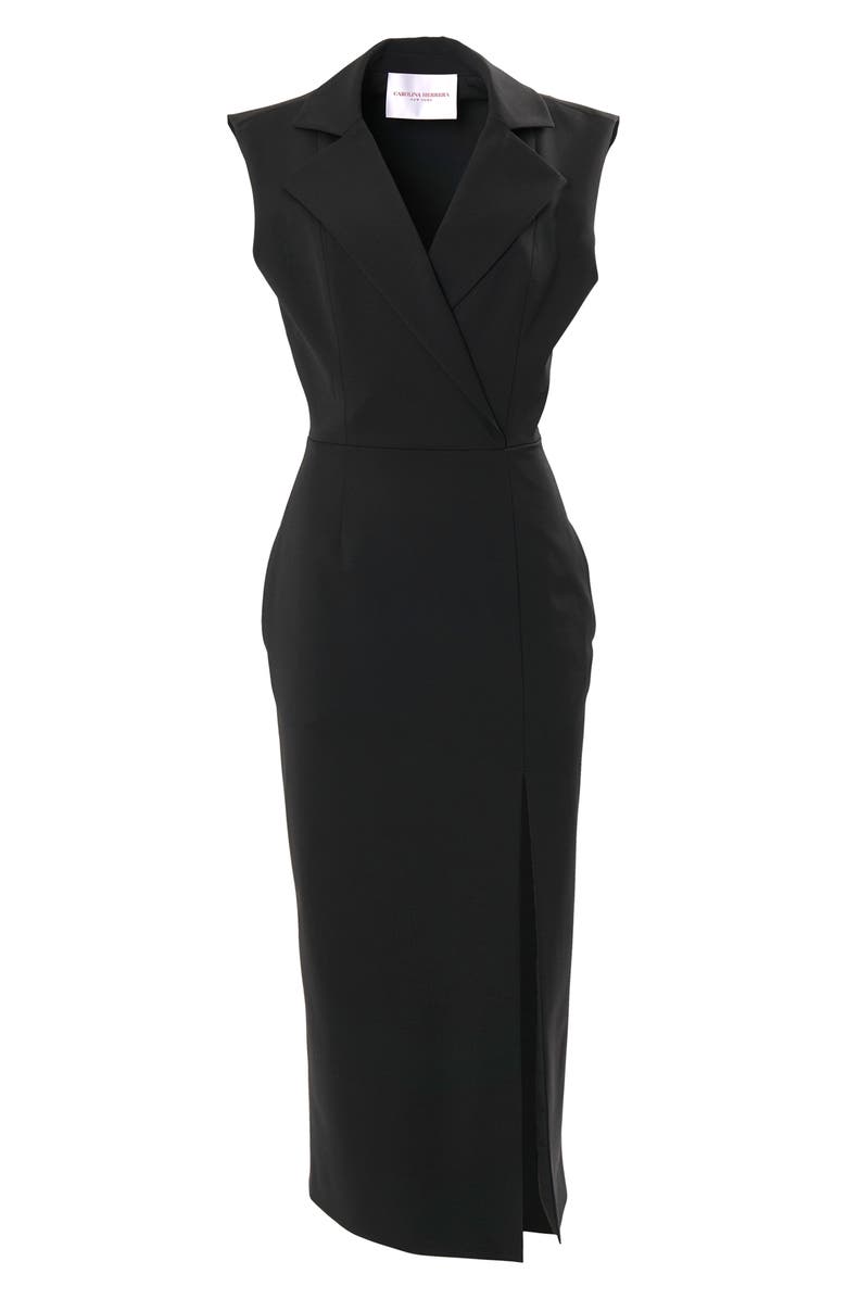 Carolina Herrera Sleeveless Trench Stretch Wool Midi Dress, Alternate, color, 