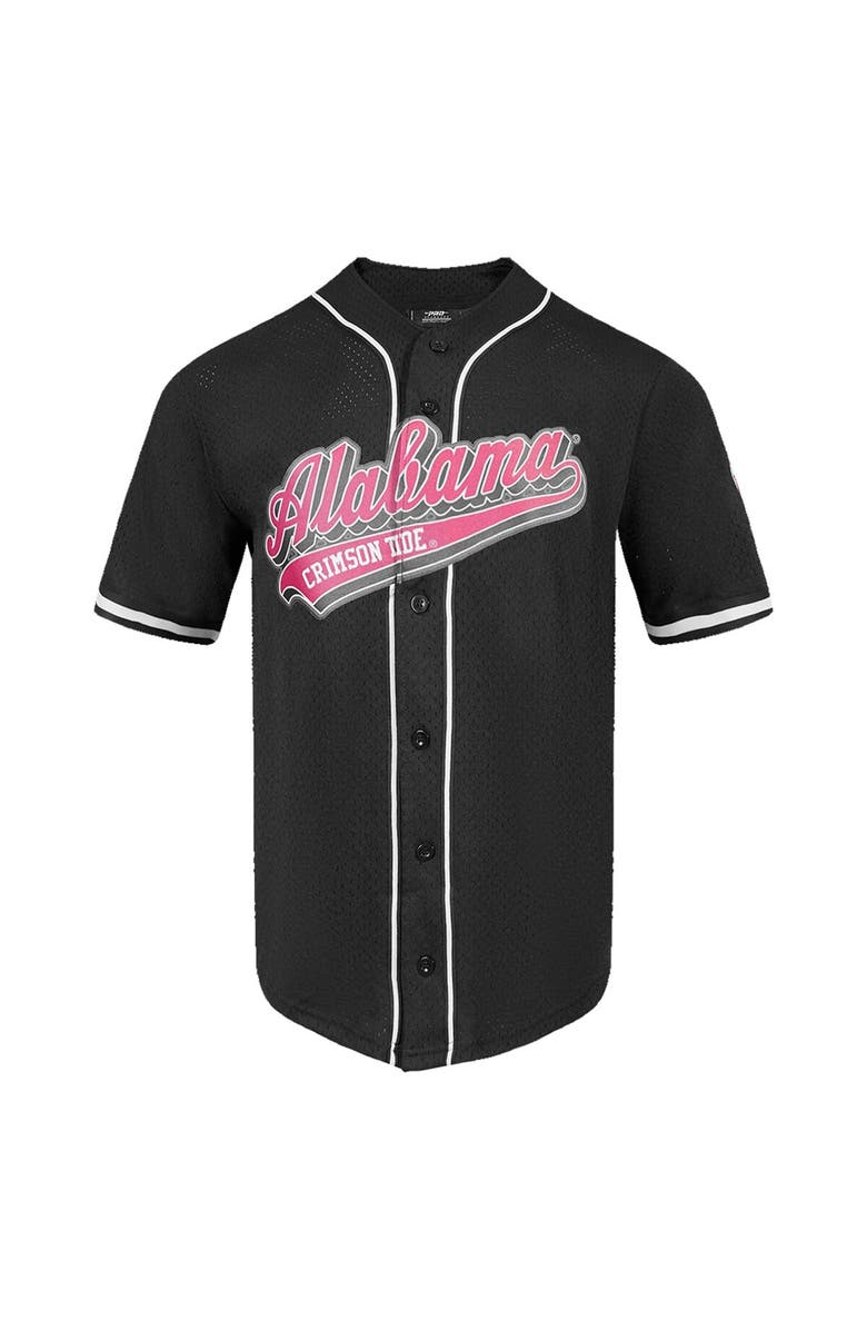 PRO STANDARD Men's Pro Standard Black Alabama Crimson Tide Mesh Full-Button Replica Baseball Jersey, Alternate, color, 