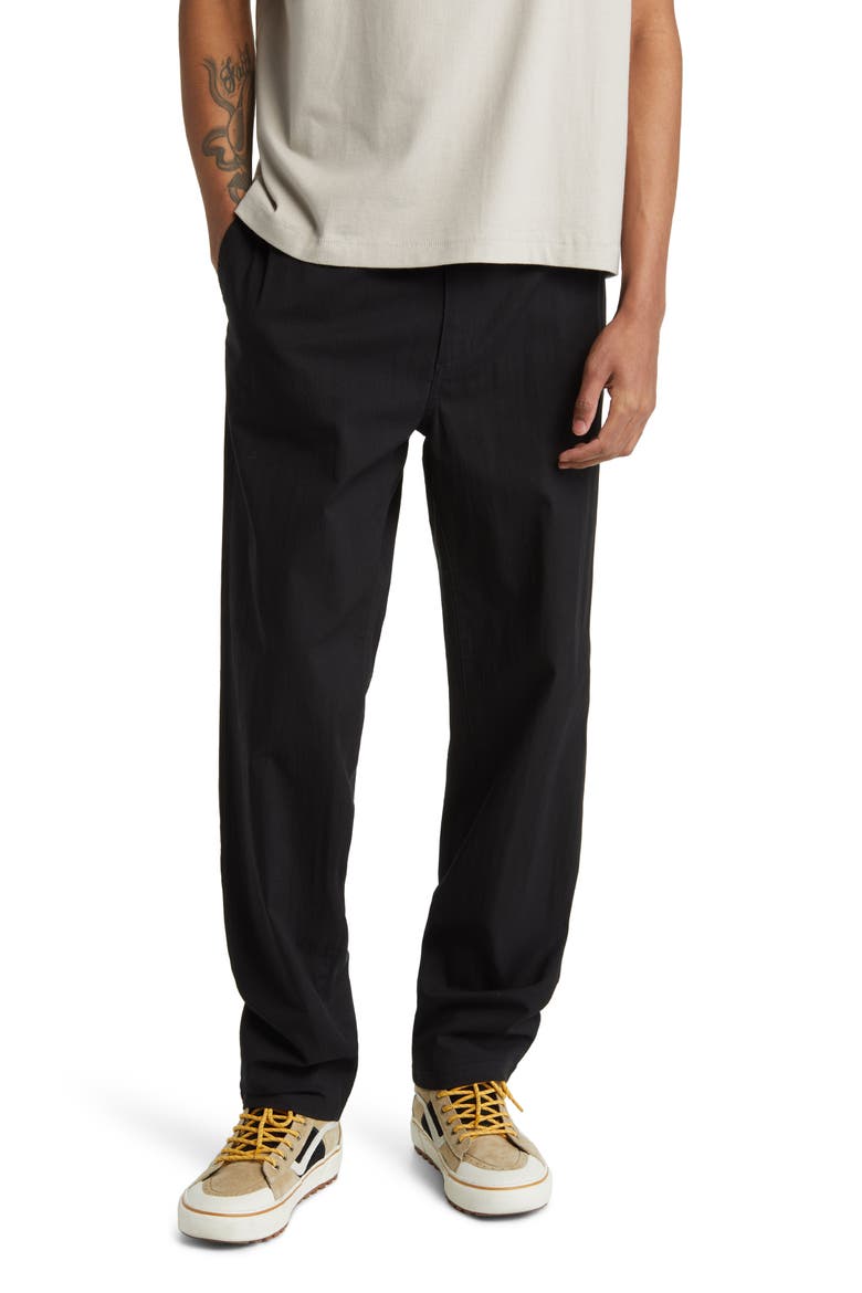 Relaxed Fit Elastic Waist Workwear Pants, Main, color, BLACK