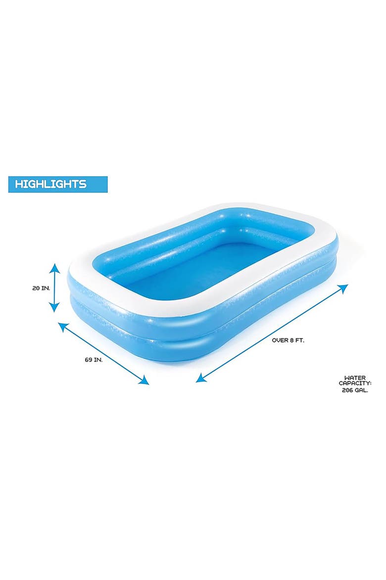 Blue Rectangular Family Pool, Alternate, color, Blue