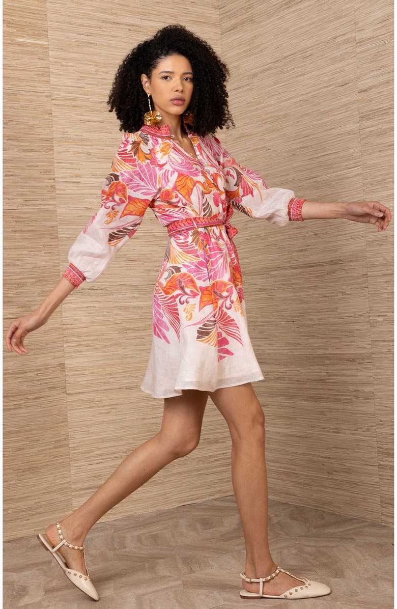 Hale Bob Belize Linen Dress, Alternate, color, Pink