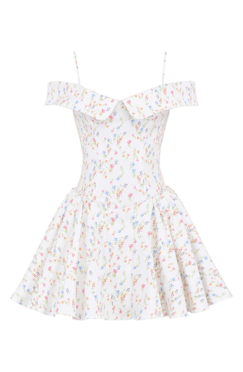 HOUSE OF CB Elida Off the Shoulder Minidress, Alternate, color, White/ Pink Floral Print