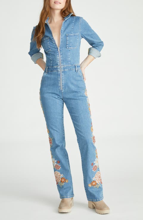 Neptune Floral Embroidered Jumpsuit