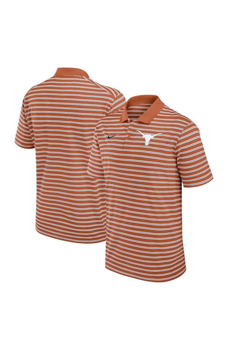Nike Men's Nike Texas Orange/White Texas Longhorns Primetime Victory Striped Dri-FIT Polo, Main, color, Burnt Orange