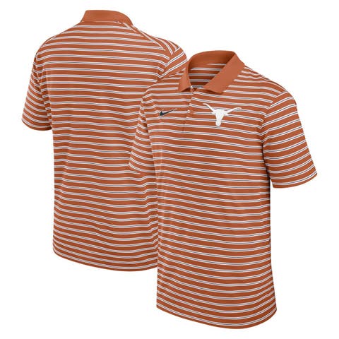 Men's Nike Texas Orange/White Texas Longhorns Primetime Victory Striped Dri-FIT Polo