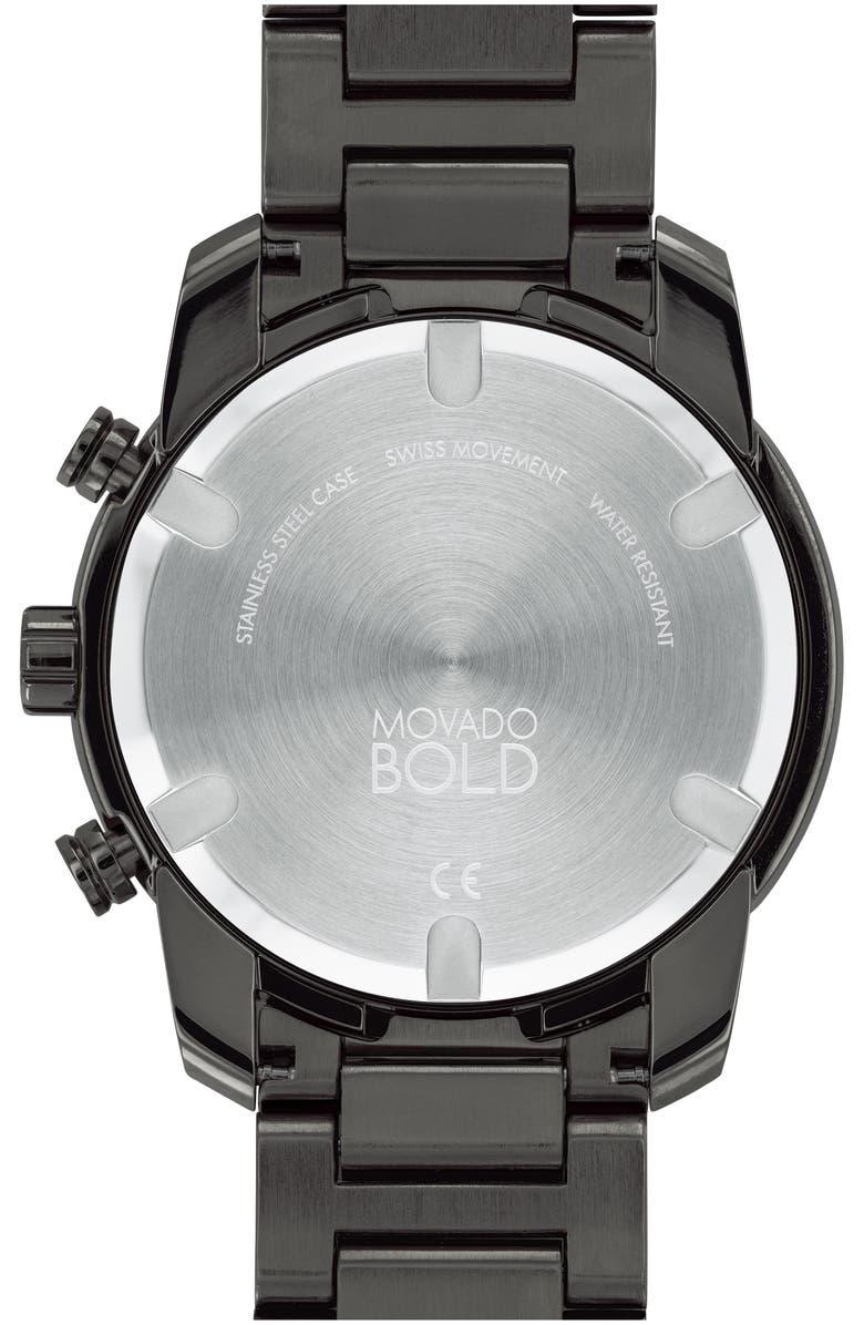 Movado Bold Verso Chronograph Bracelet Watch, 44mm, Alternate, color, Gray Dial