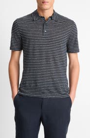 Vince Stripe Linen Polo