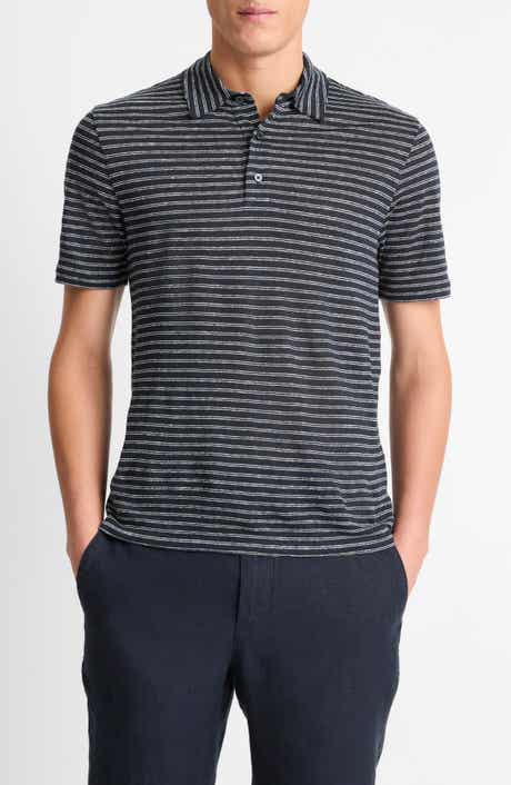 Vince Stripe Linen Polo