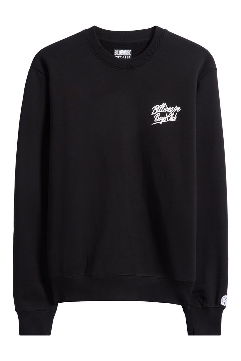 BB Small Script Cotton Sweatshirt, Alternate, color, BLACK