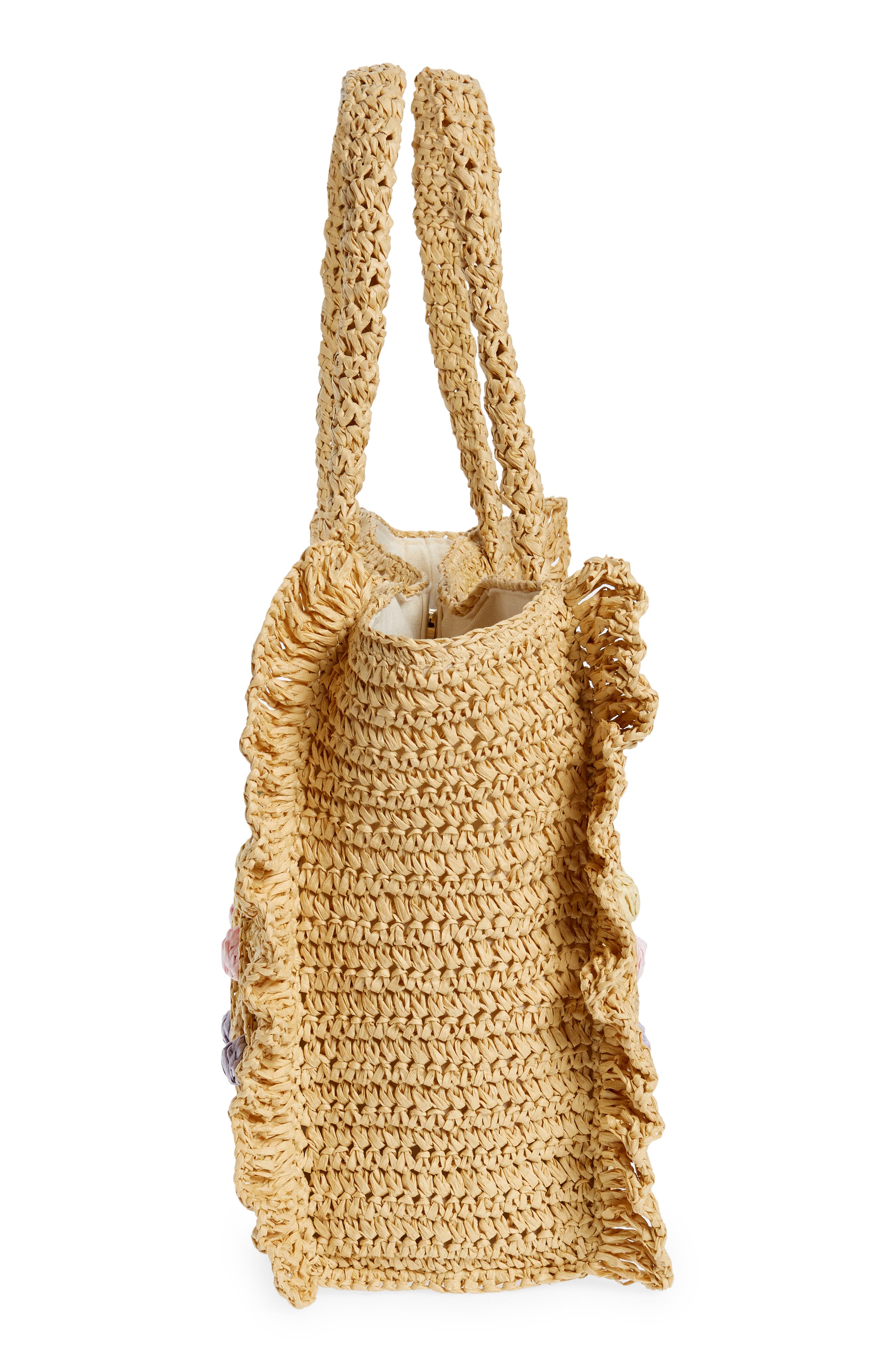 BTB Los Angeles Cheri Straw Tote, Alternate, color, 