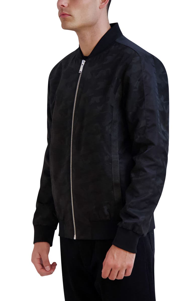 KARL LAGERFELD PARIS Camo Bomber Jacket, Alternate, color, 