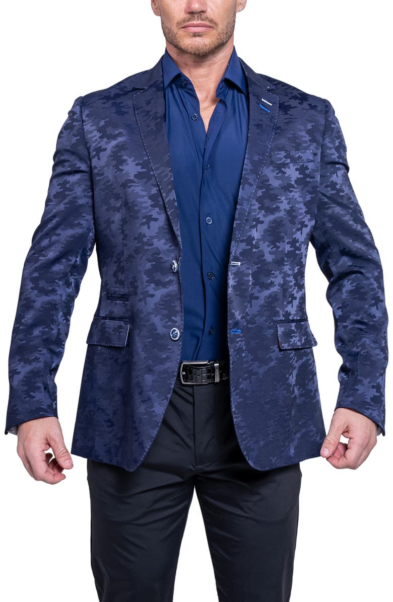 Maceoo Socrate Ascension Camo Blazer, Alternate, color, Blue
