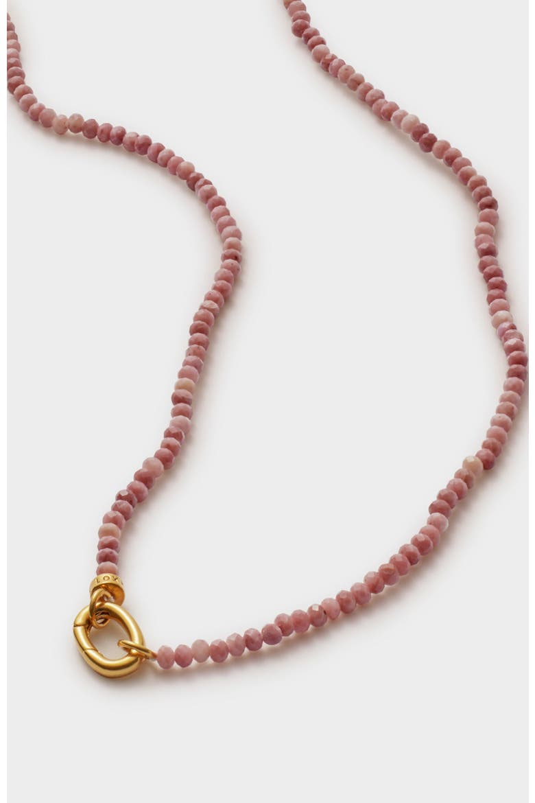 Rhodochrosite Necklace, Alternate, color, Gold